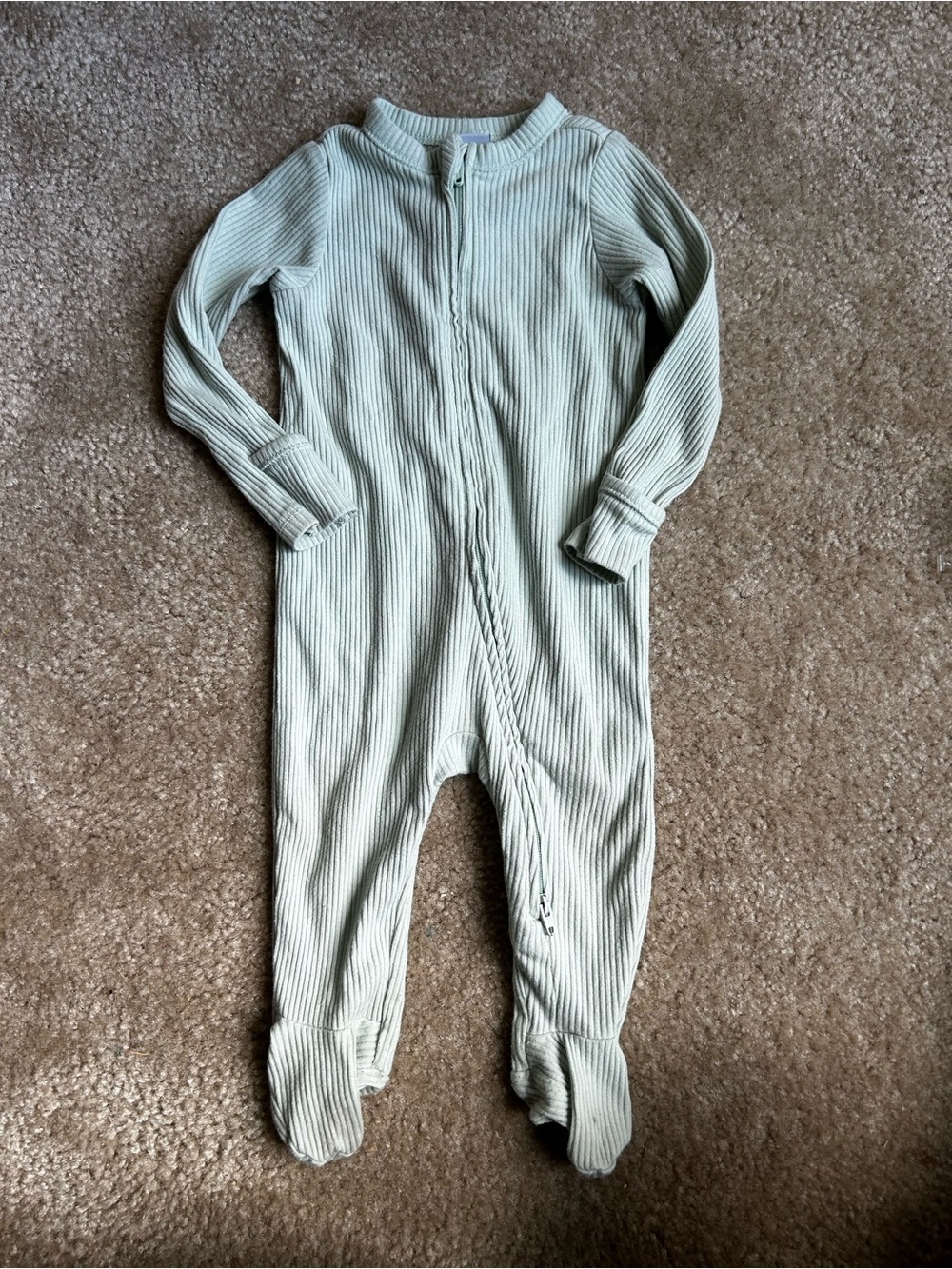 Old Navy Ribbed Footed One-Piece in Light Green
